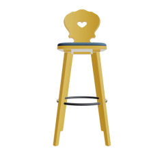 BA 2 F Barhocker Esche gelb mit Sitzpolster