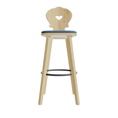 BA 2 Barhocker Esche natur mit Sitzpolster