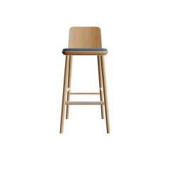 LA 7 Barhocker Esche eichefarben mit Sitzpolster